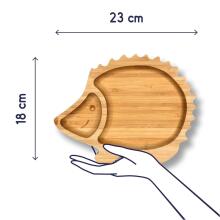 Bamboo Wood Plate Art.285596  Koka šķīvis ar piesūcekni un nodalījumiem