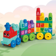Mega Bloks Building Basics Abc Learning Train Art.964835 Konstruktors vilciens ar alfabētu