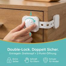 Homery Baby Cabinet Lock Art.285876 White Защита для выдвижных ящиков /холодильника,6 шт