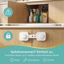 Homery Baby Cabinet Lock Art.285876 White Защита для выдвижных ящиков /холодильника,6 шт