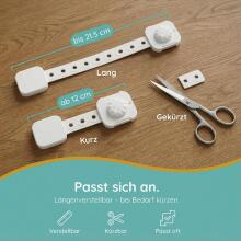 Homery Baby Cabinet Lock Art.285876 White Защита для выдвижных ящиков /холодильника,6 шт