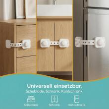 Homery Baby Cabinet Lock Art.285876 White Защита для выдвижных ящиков /холодильника,6 шт