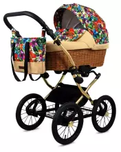 Babylux Classic Art.286133 Green Daisy  Детская классическая коляска 3 в 1