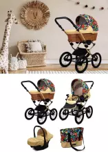 Babylux Classic Art.286133 Green Daisy  Детская классическая коляска 3 в 1