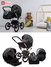 Babylux Margaret Gold Art.286151 Black Dots  Детская классическая коляска 3 в 1