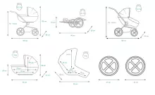 Babylux Margaret Gold Art.286157 Mint   Classic 3-in-1 baby stroller