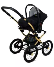 Babylux Margaret Gold Art.286158 Navy Blue Star Bērnu klasiskie ratiņi 3 vienā