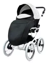 Babylux Margaret White Art.286162 Black Dots Classic 3-in-1 baby stroller