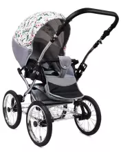 Babylux Margaret Exclusive Art.286175 Black Grey Детская классическая коляска 3 в 1