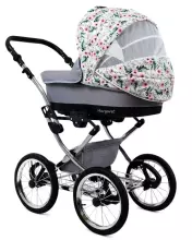 Babylux Margaret Exclusive Art.286175 Black Grey Детская классическая коляска 3 в 1