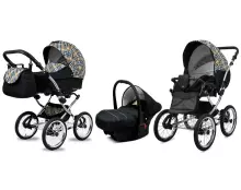 Babylux Margaret Exclusive Art.286184 Pansies and Roses  Classic 3-in-1 baby stroller