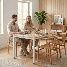 Galda virtuvei un ēdamzālei 4-5 personām datorgalda 120x60 cm gaišs ozols ModernHome