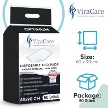 ViraCare Disposable Bed Pads  Art.286669 Пеленки одноразовые впитывающие с липучкой для фиксации 50 шт. 60x90см