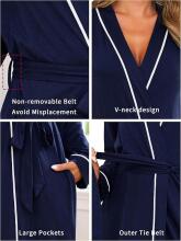 Italian Fashion Women Bathrobe Long Sleeve Art.286670 Blue Maternity robe