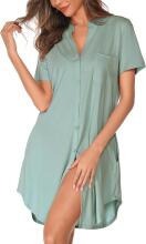Italian Fashion Nightdress Art.286684 Light Green Naktskrekliņs grūtniecēm / barošanai  ar podziņam