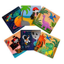 Happy Toys Mini Wooden Puzzle  Art.8101 Деревянный мини пазл 9 шт.