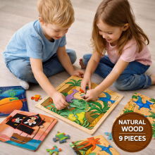 Happy Toys Mini Wooden Puzzle  Art.8101 Деревянный мини пазл 9 шт.