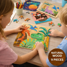 Happy Toys Mini Wooden Puzzle  Art.8101 Деревянный мини пазл 9 шт.