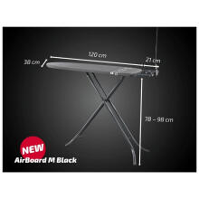 Gludināmais dēlis Air Board M Black 120x38cm 