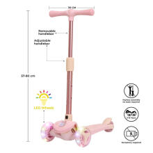 Story Mini Friends LED Deluxe Art.BD0101005100494-pin-57-80 Pink  Bērnu skūteris augstāka kvalitāte ar gaismas effektiem