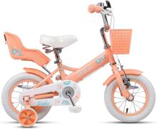 Glerc Kids Bike Wheels Collas 12'  Art.287138 Peach Children's two-wheeled bicycle with additional wheels