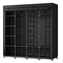 Large textile wardrobe Massido MS-804 black