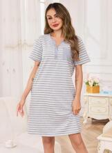 Italian Fashion Night Dress Art.287191 Light Grey Ночная рубашка для беременных / кормления