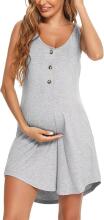 Aseniza Maternity Nightdress Art.287251 Gray Ночная рубашка для беременных / кормления на пуговицах