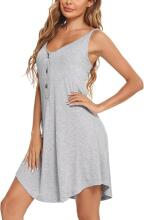Aseniza Maternity Nightdress Art.287251 Gray Ночная рубашка для беременных / кормления на пуговицах