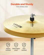 Vevor 6 Piece Cymbal Set Drumsticks Art.287554 Set Including 355mm HiHat, 400&455mm Crash, 505mm Ride, 254mm Splash, 400mm China, Drumsticks and Cymbal Bag 6-osaline
