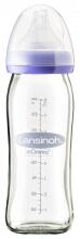 Lansinoh GLASS Feeding Bottle with NaturalWave® Teat  Art.77250 stikla barošanas pudele 240 ml + dabīgā/vilnīša nipelis