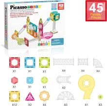 PICASSO TILES Magnētiskais konstruktors Marble Run 45 gab., PTMG45