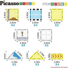 PICASSO TILES Magnētiskais konstruktors ar 8 automašīnām Construction 45 gab., PTQ11