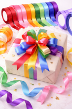 Gift Paper Satin Ribbon Art.287785 Mix Color Сатиновая лента для упаковки подарков 12мм/25м,1 шт
