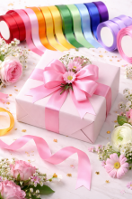 Gift Paper Satin Ribbon Art.287785 Mix Color Сатиновая лента для упаковки подарков 12мм/25м,1 шт