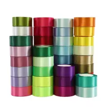 Gift Paper Satin Ribbon Art.287786 Mix Color Сатиновая лента для упаковки подарков 25мм/25м,1 шт