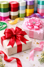Gift Paper Satin Ribbon Art.287786 Mix Color Сатиновая лента для упаковки подарков 25мм/25м,1 шт
