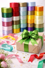 Gift Paper Satin Ribbon Art.287786 Mix Color Сатиновая лента для упаковки подарков 25мм/25м,1 шт