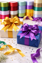 Gift Paper Satin Ribbon Art.287786 Mix Color Сатиновая лента для упаковки подарков 25мм/25м,1 шт