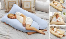 La Bebe™ Cushy Maternity Pillow Art.91911 Green Daudzfunkcionāls spilvens grūtniecēm (U Shaped), sintepona pildīšana, 155x80cm