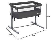 La Bebe™ Zina Co-Sleeper 2 in 1 Art.288056 Mineral Graphite  Bērnu gultiņa 2 in 1