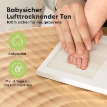 Baby Handprint and Footprint Maker Set Art for Baby Art.288058 White Triple wooden frame