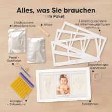 Baby Handprint and Footprint Maker Set Art for Baby Art.288058 White Triple wooden frame