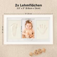 Baby Handprint and Footprint Maker Set Art for Baby Art.288058 White Triple wooden frame