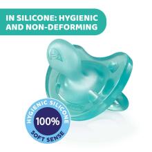 Chicco Physio Soft Art.288260 Blue  Соска безопасная для сна,силиконовая, литая, 0 м+,2 шт