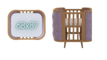 La Bebe™ Boho Bed Art.288282 Komfortabls ovāls bērnu porolona matracis/matracītis 68x87x9cm (Saderīgs ar Ingvart)