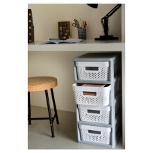 Kumode uz riteņiem ar 4 caurumotām kastēm 11L Infinity 30x36x69cm tumši pelēka 