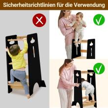 Cosyland Wooden Learning Tower Art.288718 Black Wooden kitchen stool/step for toddlers