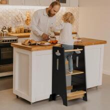 Cosyland Wooden Learning Tower Art.288718 Black Wooden kitchen stool/step for toddlers