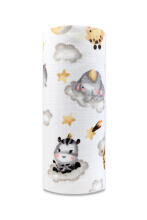Diaper - 29613 - TETRA PRINT - EGA - SAFARI w CHMURACH -  size 70x80 cm